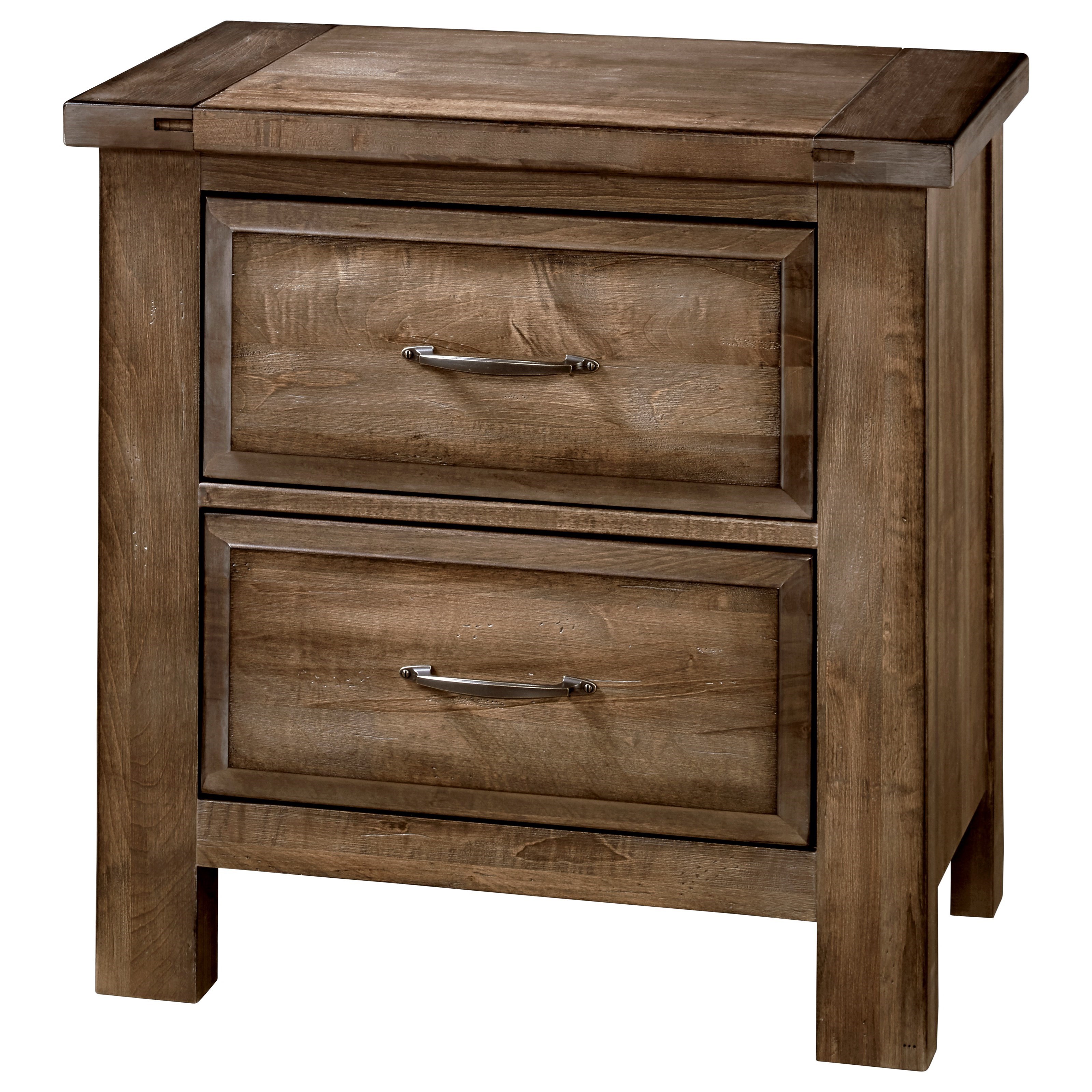 Solid wood 2 drawer nightstand deals